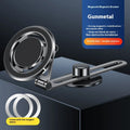 F62 magnetic car phone bracket in silver with rotary arm for dashboard mounting