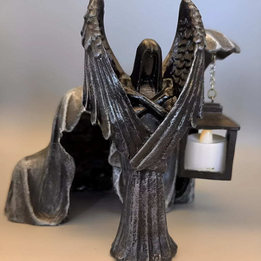 Dark angel resin statue ornament measuring 17cm tall with gothic styling for home decor