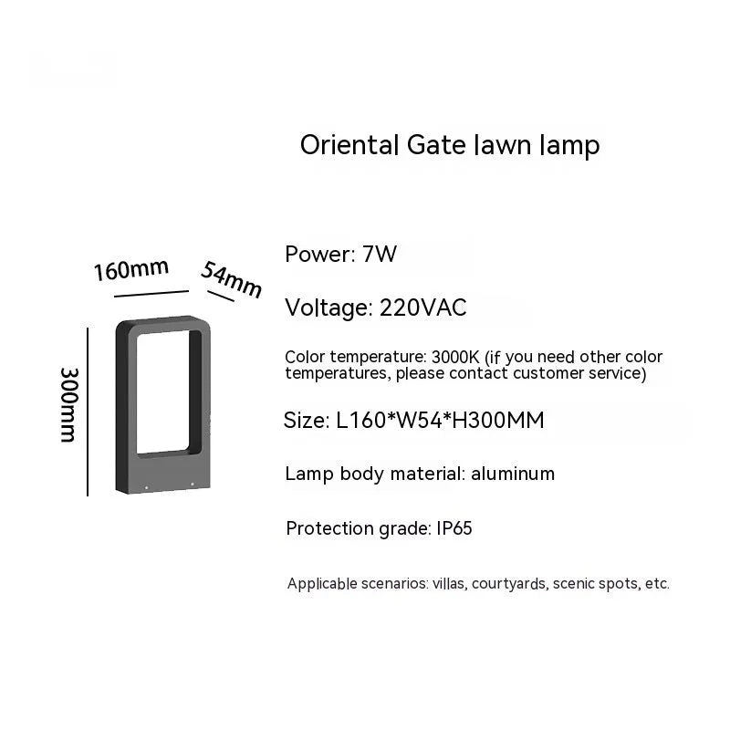Aluminium outdoor lawn lamp LED landscape light wiring powered for garden pathway