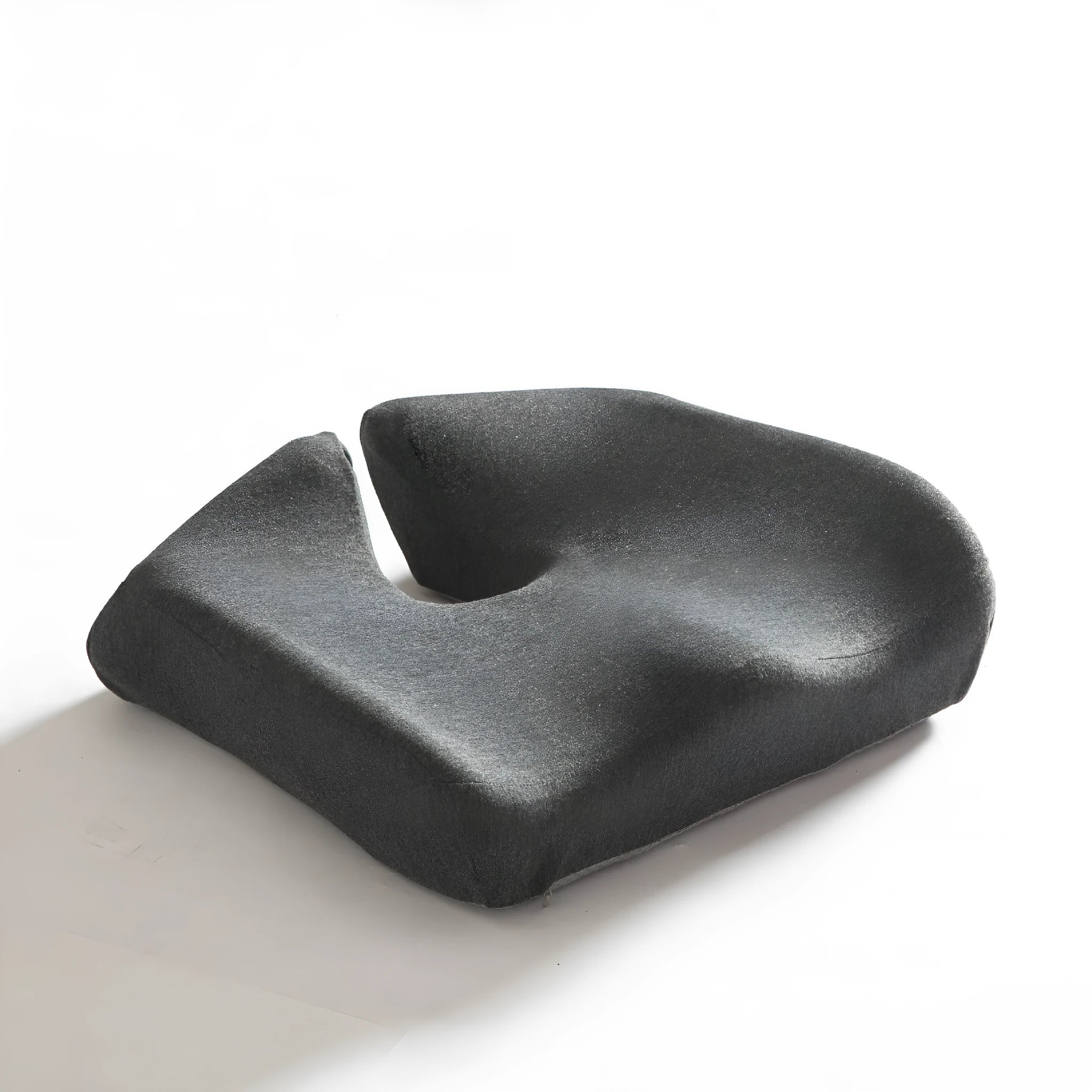 Memory foam office chair cushion with waist support in grey colour