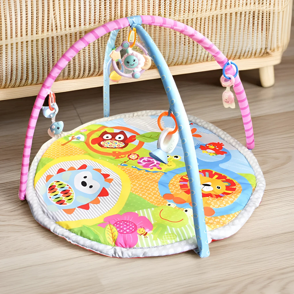 Baby gymnastic rack game blanket velvet playmat with crawling carpet in animal designs