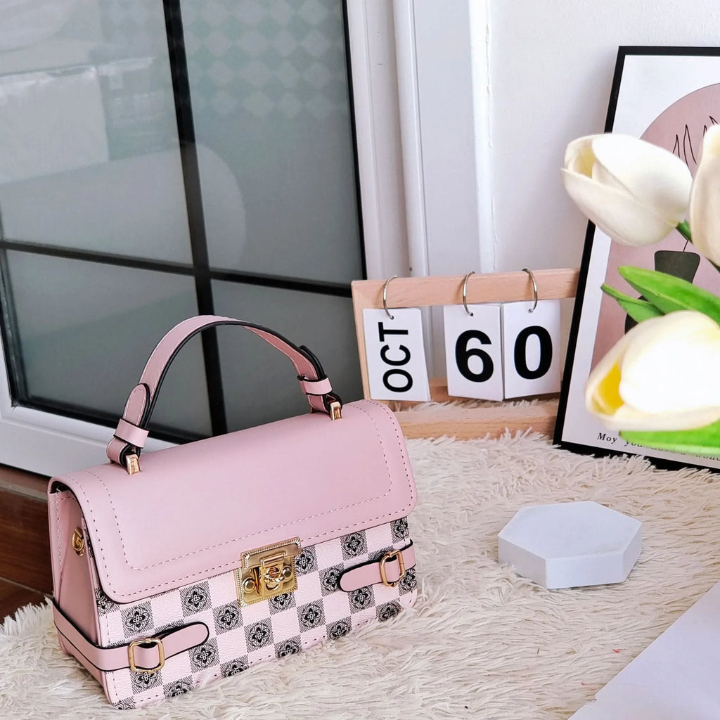 Small square crossbody bag with retro ethnic pattern in multiple colour options