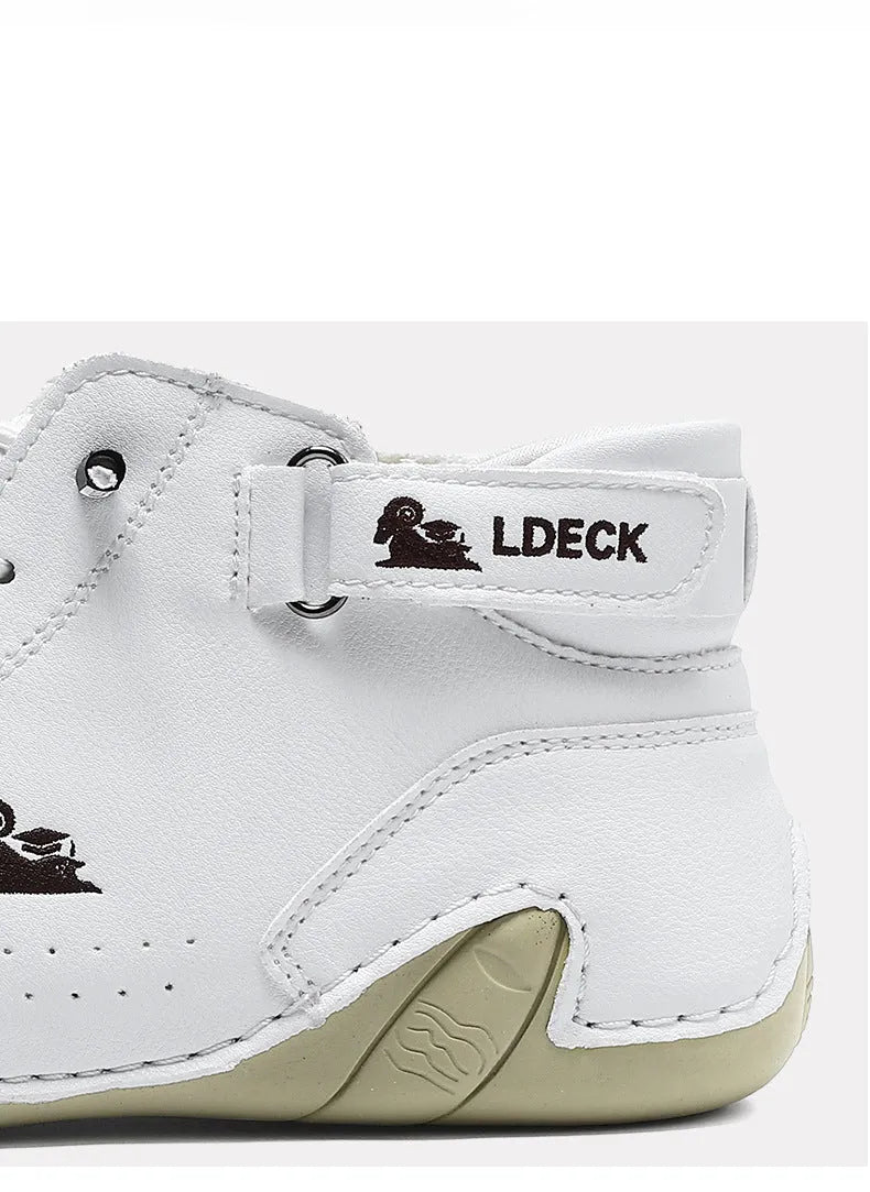 Men's high top octopus shoes in microfiber with rubber sole, available in khaki, grey, black, and green colours