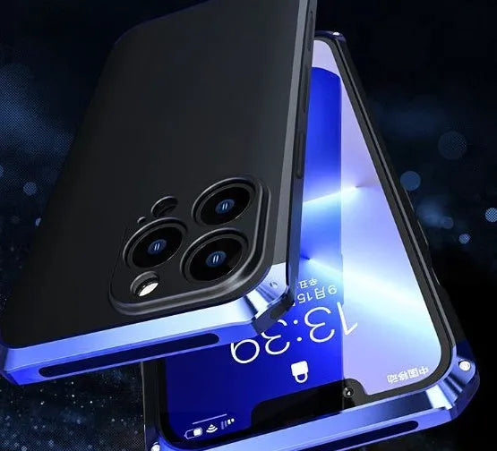 Aluminium alloy and plastic full frame solid colour phone case for iPhone 13 Pro Max