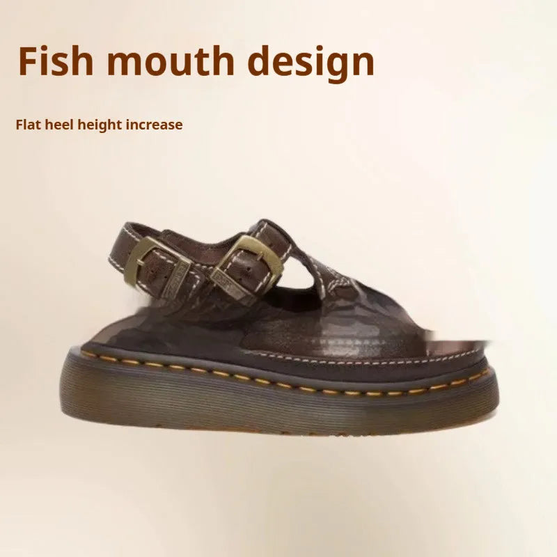 Men's black embroidered floral beach sandals with PU leather upper and flat heel