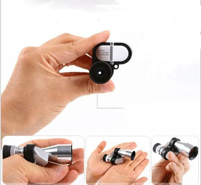Aluminium alloy 8x monocular telescope with 20mm lens and foldable rubber eyecup