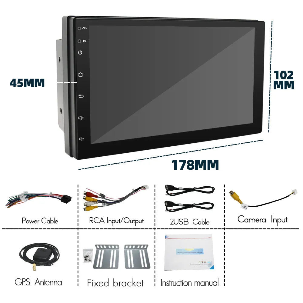 Black universal car navigation system with 7-inch screen for manual transmission vehicles
