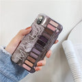 Silicone iPhone case with eye shadow print design in flesh colour or grey options