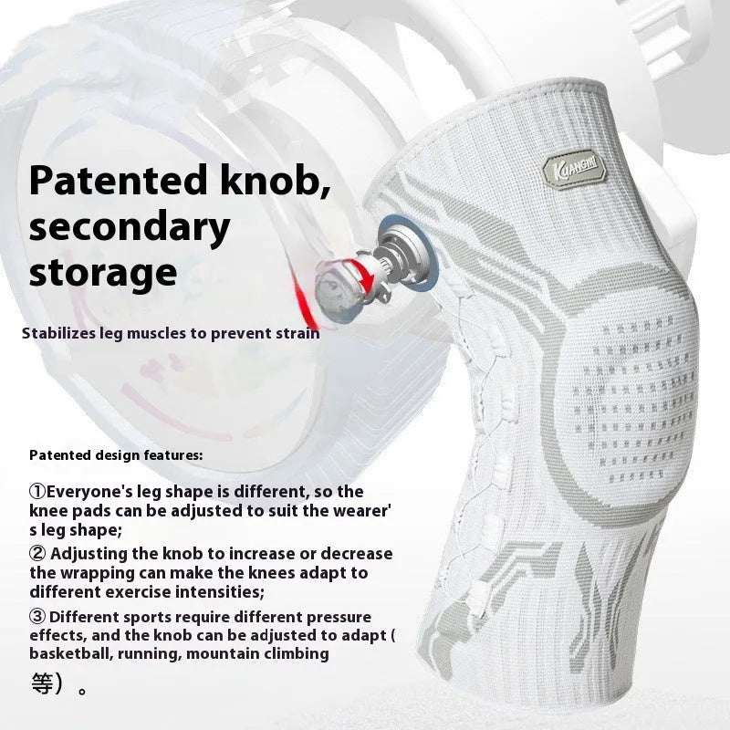 Grey and white sports kneepad for basketball running football badminton protection