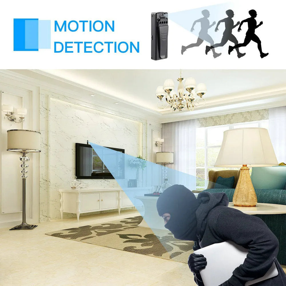 Black 1080p HD DV camera with 90-degree rotation capability for home monitoring and recording