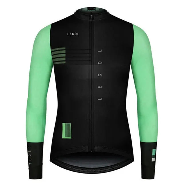 Men's autumn full sleeve cycling jersey in one of ten colour styles, available in sizes XS to 4XL