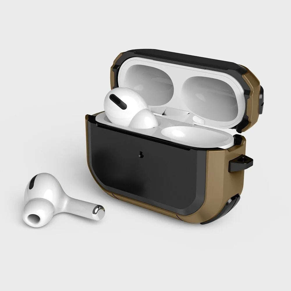 AirPods protective shell case in multiple colours showing TPU and PC construction with anti-drop design