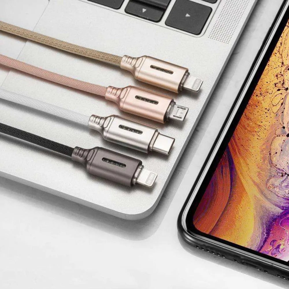 Fabric weave fast charging cable in various colours with USB connector