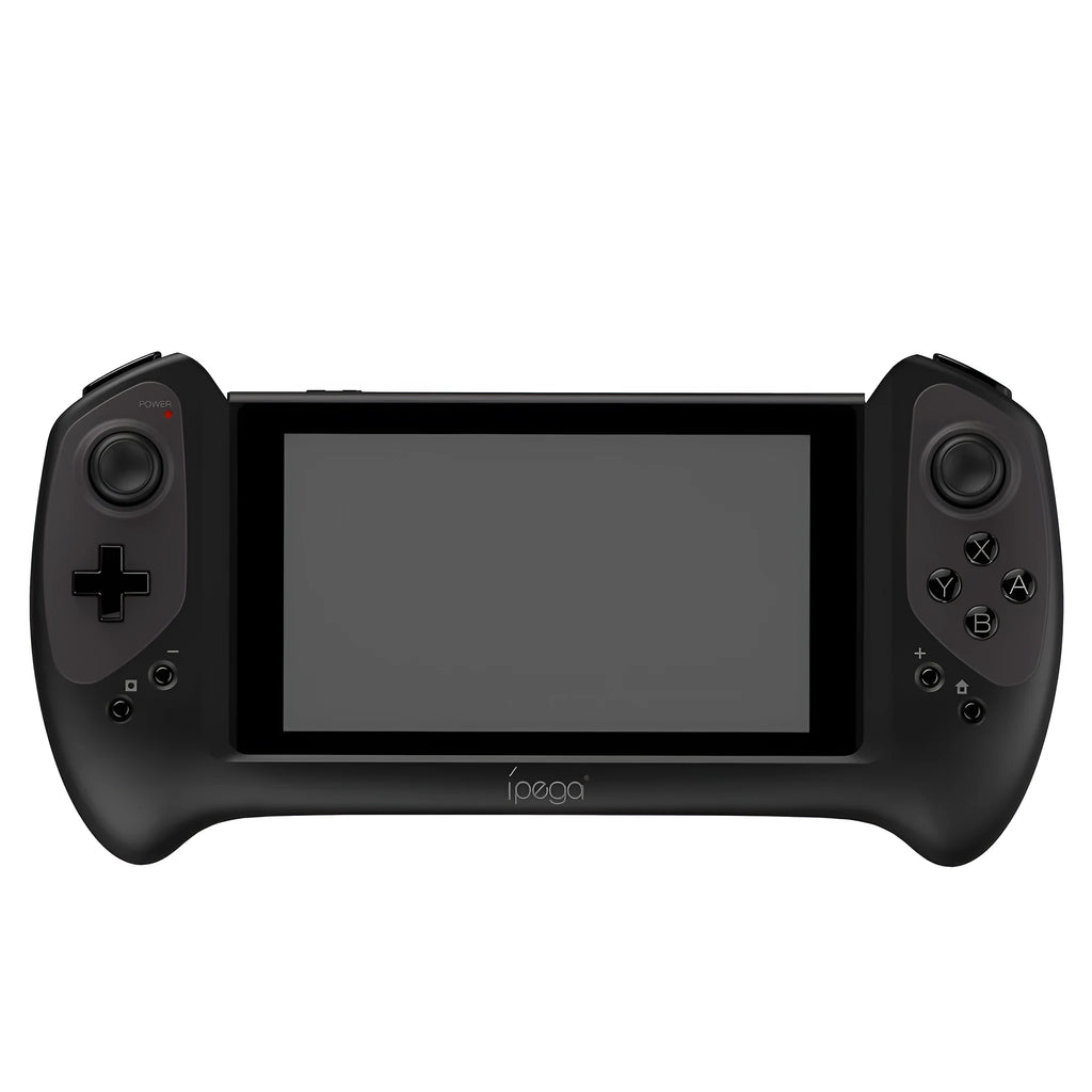 Black Nintendo Switch wireless gamepad controller with curved ergonomic grips and textured analogue sticks.