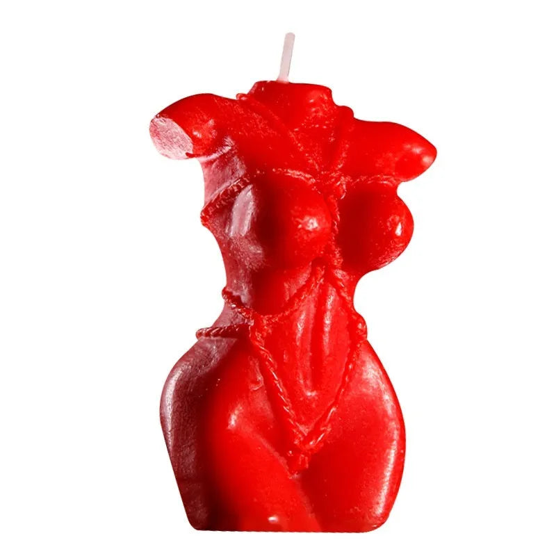 Low temperature soy wax candle in red, pink, or purple for adult sensory play.