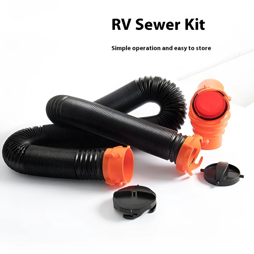 90 degree sewage hose with rotary elbow joint in PP or TPE material showing connector options