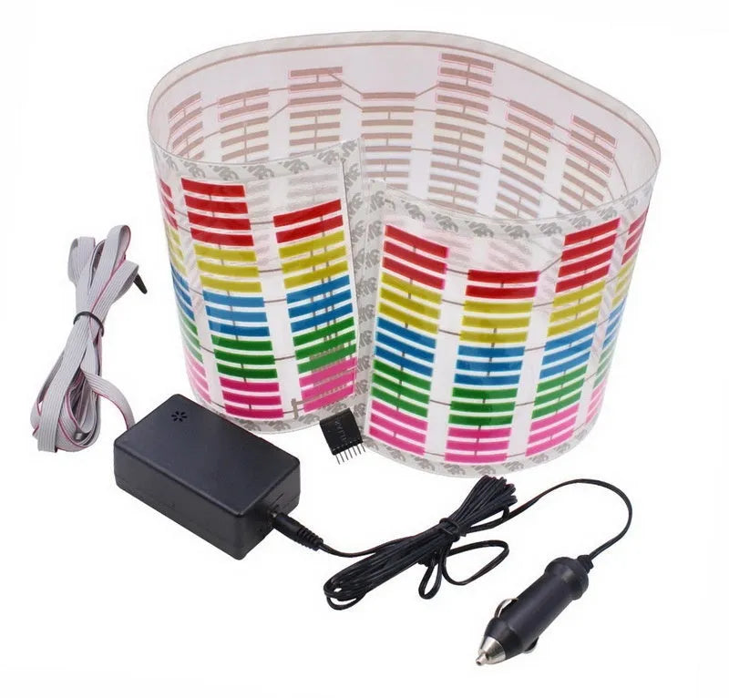 Car voice control rhythm lamp with electroluminescent panel showing colour-changing patterns