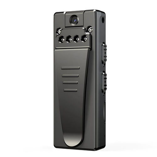 Black 1080p HD DV camera with 90-degree rotation capability for home monitoring and recording