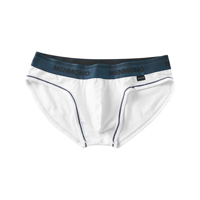 Men's low waist cotton briefs in multiple two-tone colour combinations