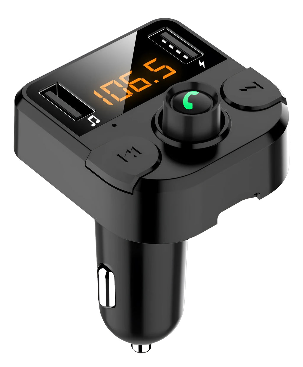BT36B Black Car Bluetooth MP3 Player with cigarette lighter plug and small display