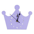 Wooden cartoon wall clock with battery movement in children's design like rabbit, crown or alien shape