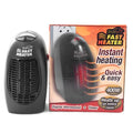 Black compact ceramic electric heater with digital display and rotating plug