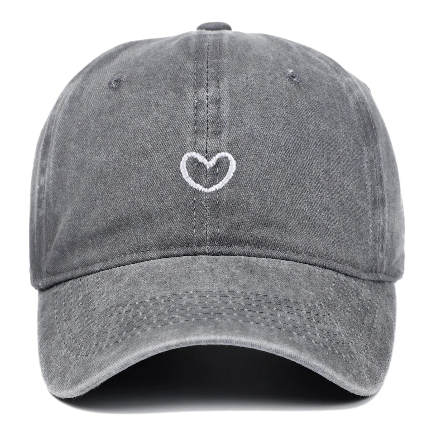 Cotton baseball cap with embroidered small love motif in adjustable size