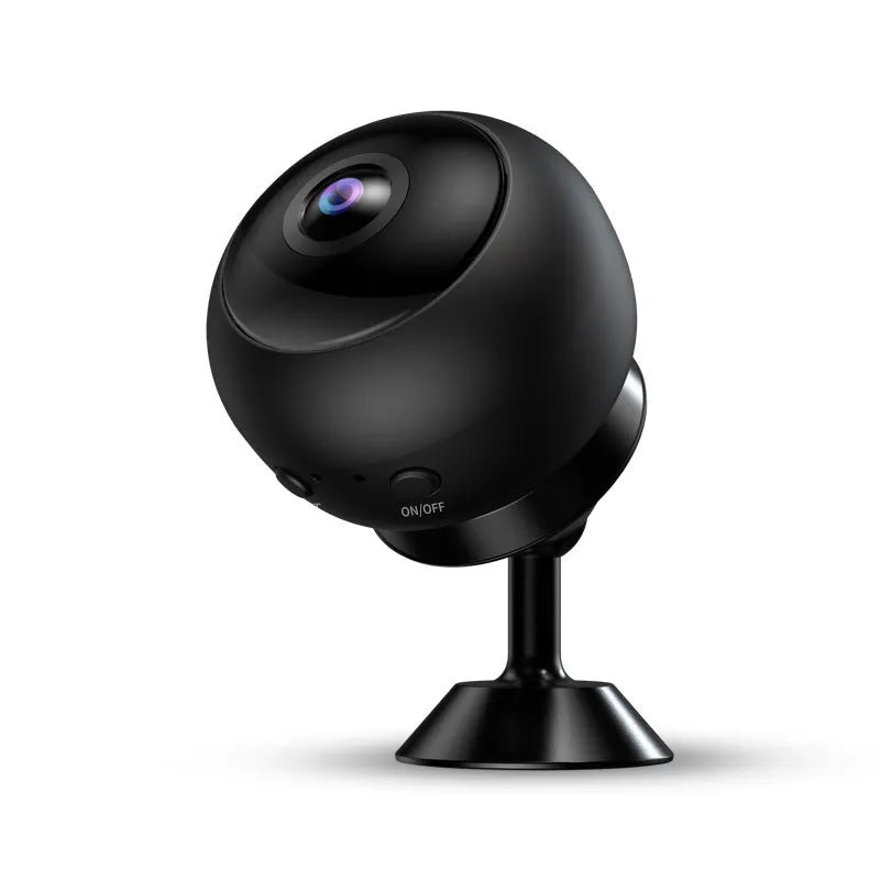 1080p wireless WiFi security camera in ABS plastic housing with USB cable