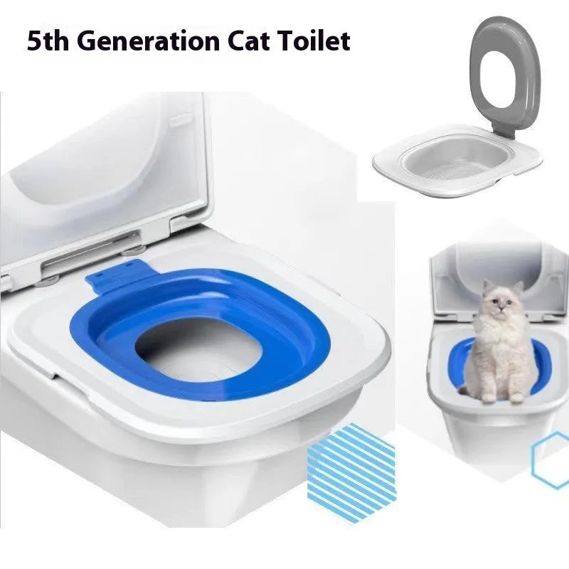 Fifth generation cat toilet training mat in blue, grey and green colours for litter box training
