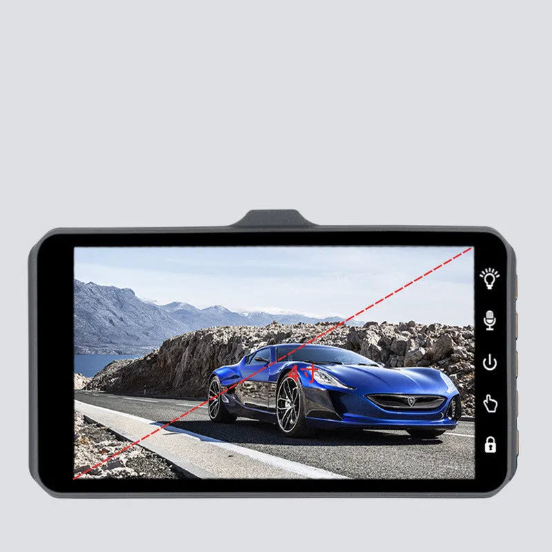 B6T dual lens driving recorder mounted on front windshield with 170° wide angle lens