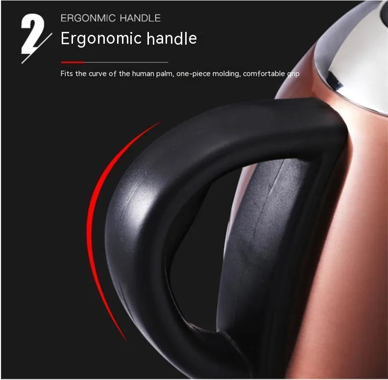 Gold automatic stainless steel kettle with touch control panel and 1 litre capacity