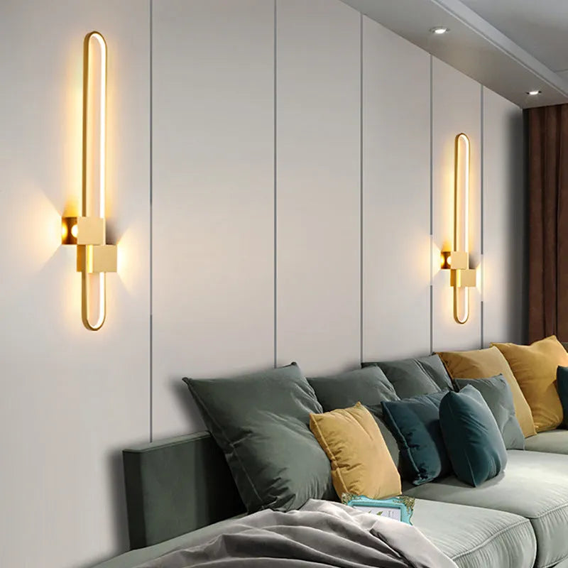 Modern minimalist circular wall lamp with 60cm iron shade and LED lighting