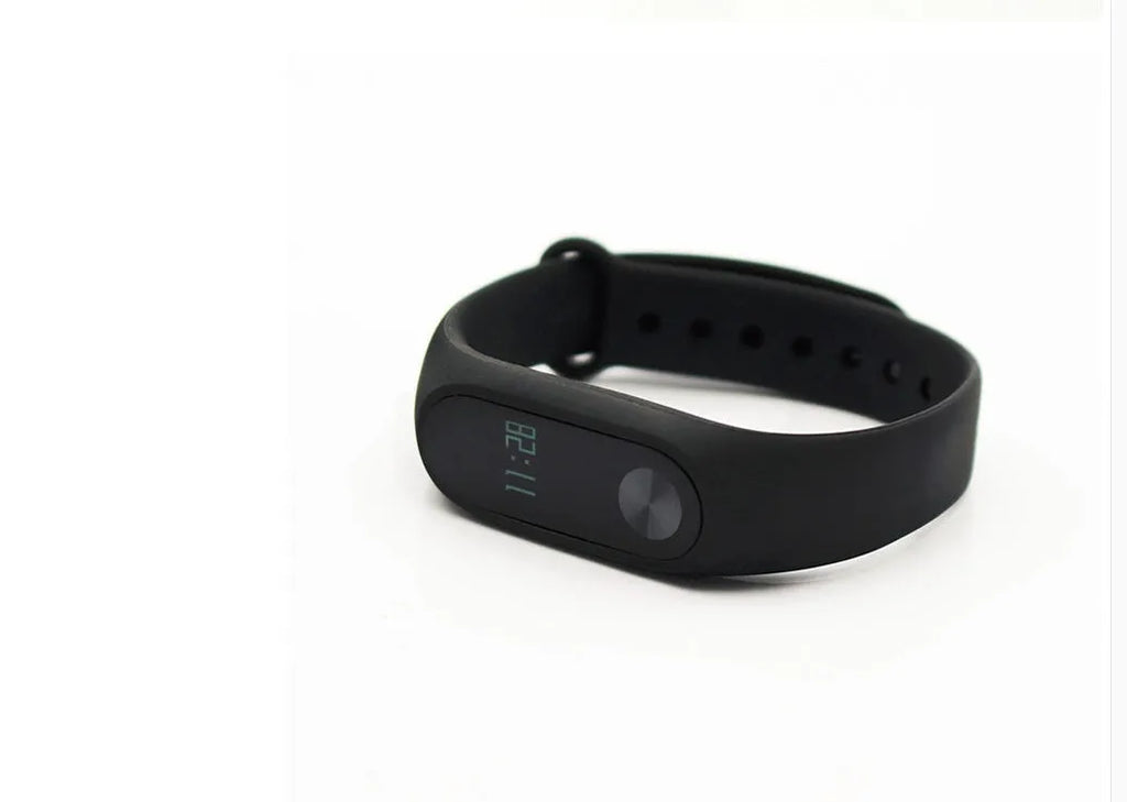 Xiaomi Mi Band 2 black fitness tracker with OLED screen and adjustable wrist strap