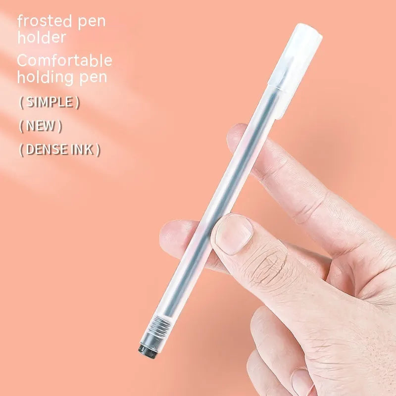 Boxed set of 12 multi-coloured gel pens with 0.5mm plastic tips for stationery