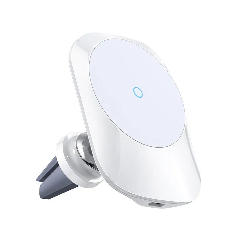 CH-707 magnetic car wireless charger in black with air vent and centre control mounting bases