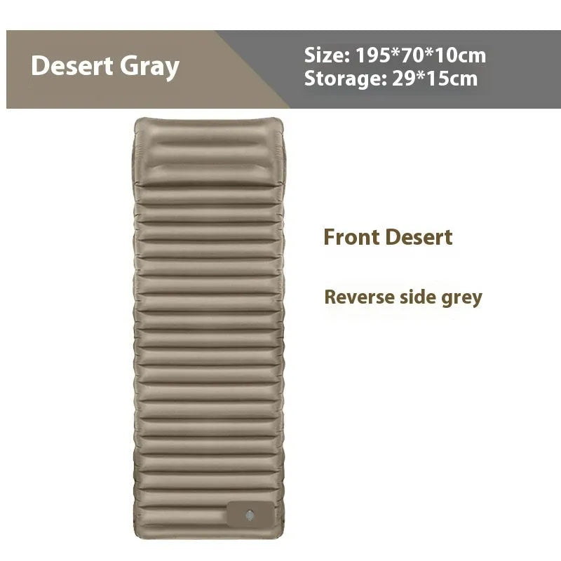 Camping sleeping mat inflatable 40D nylon TPU single 195x70x10cm outdoor portable