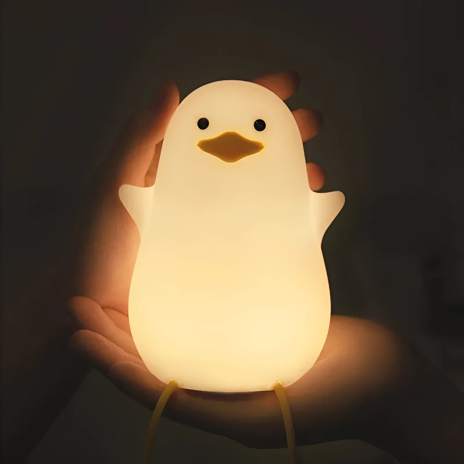 Seagull silicone night light in yellow with soft warm glow, compact size fits nursery bedside