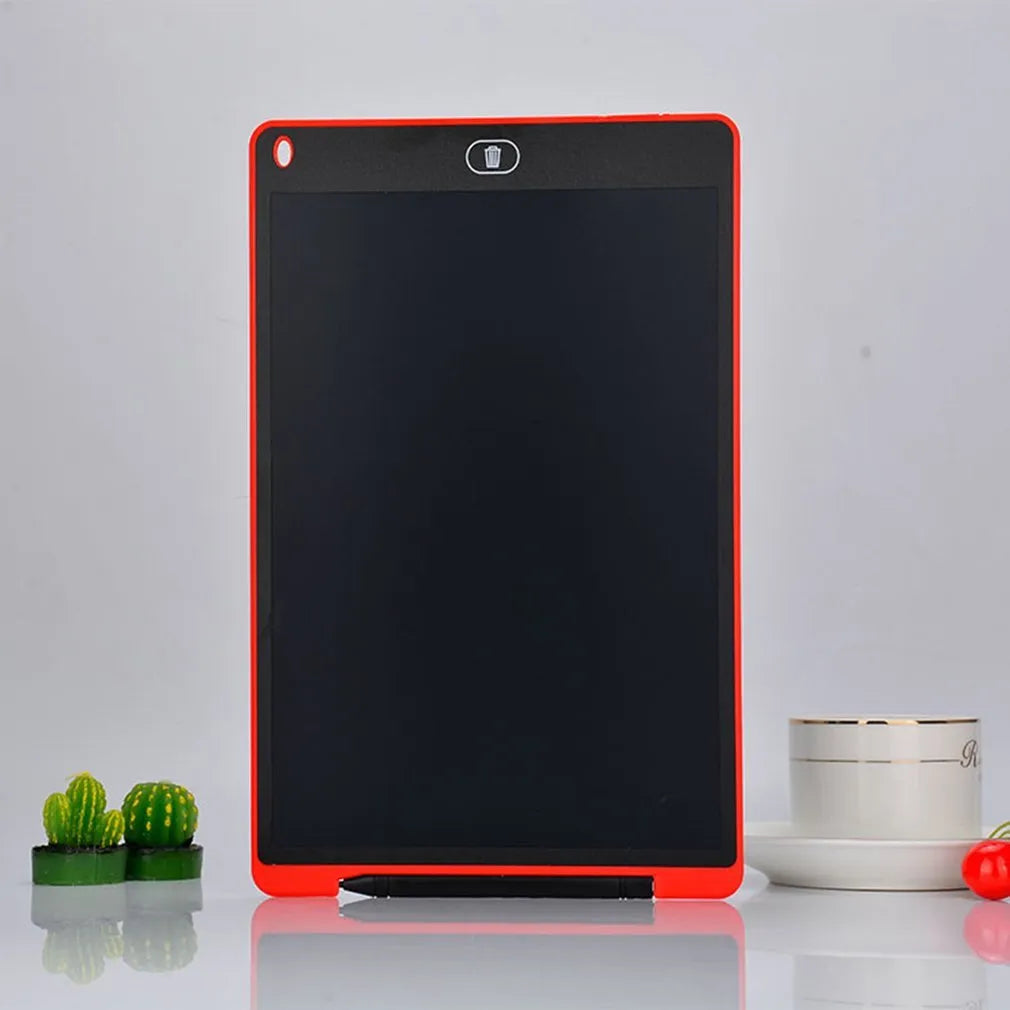 LCD electronic handwriting board for children with stylus in black, blue, green, or red casing