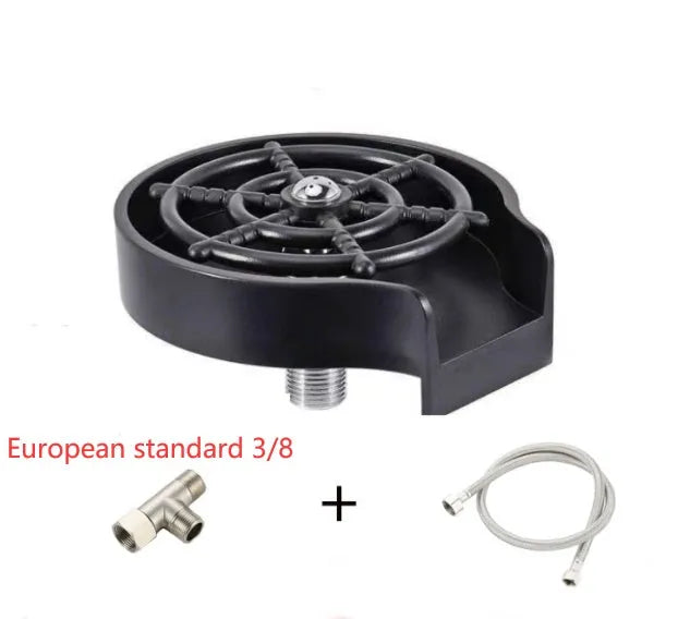Black stainless steel glass washer cup washer with copper head and ABS base for high pressure cleaning systems