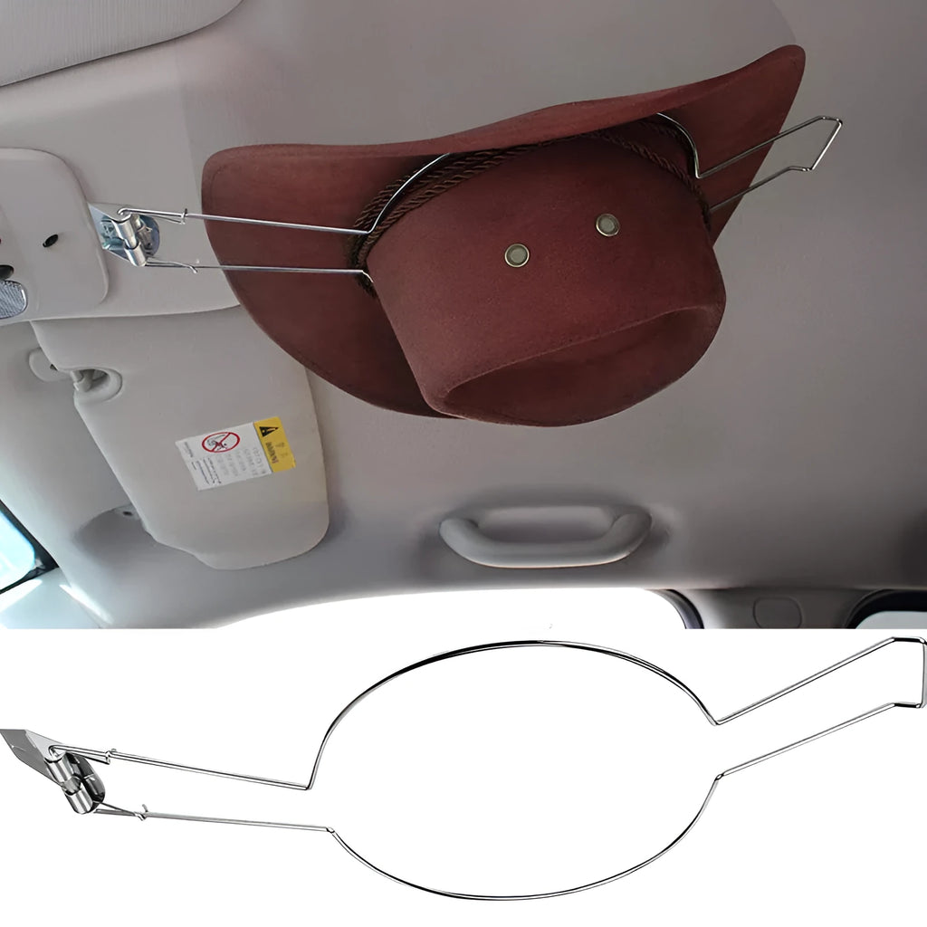 Brown chrome-plated car hat stand made from iron for interior vehicle storage
