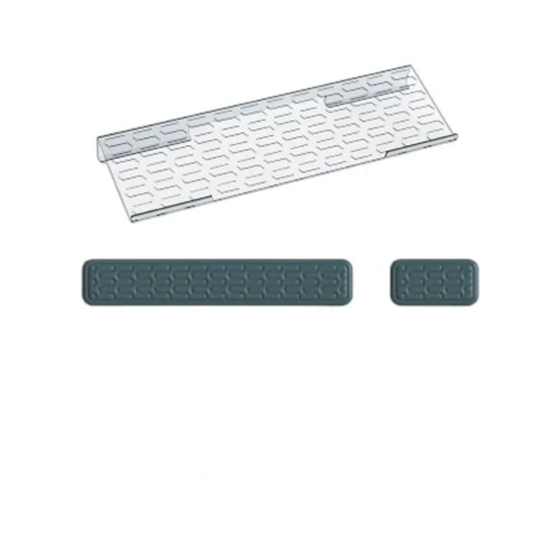 Memory foam wrist support pad with resin base and wrist strap in solid colour options