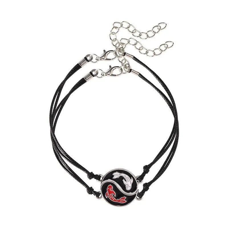Geometric eight-diagram shaped alloy bracelet with electroplated finish in four colour variations