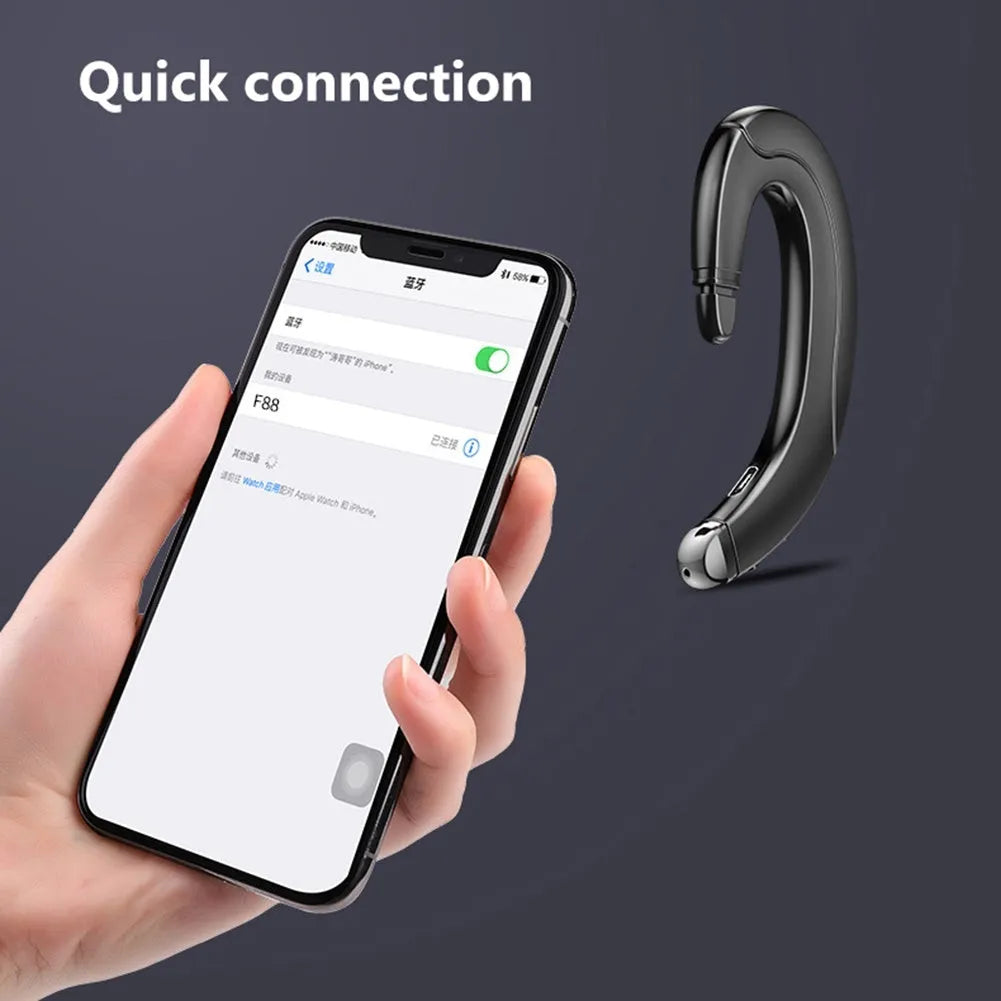Single-ear Bluetooth headset in black, blue, or red for hands-free driving and calls