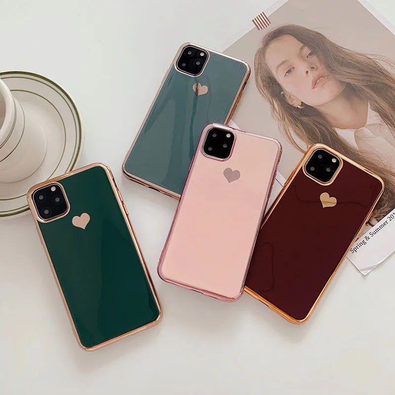 Clear solid colour TPU back cover case for iPhone on a table, shown in blue.