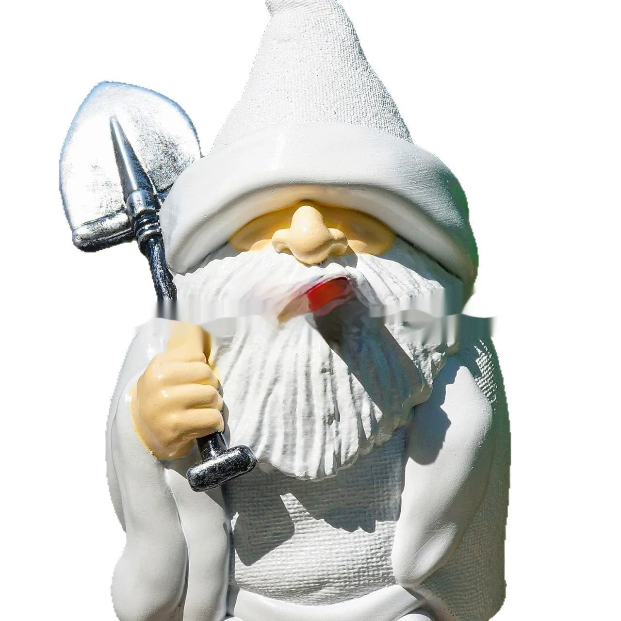 Resin Christmas dwarf ornament with plastic pipe and smoking shovel decoration