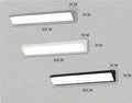 Modern LED strip wall lamp black aluminium body PC shade 150cm 48W indoor