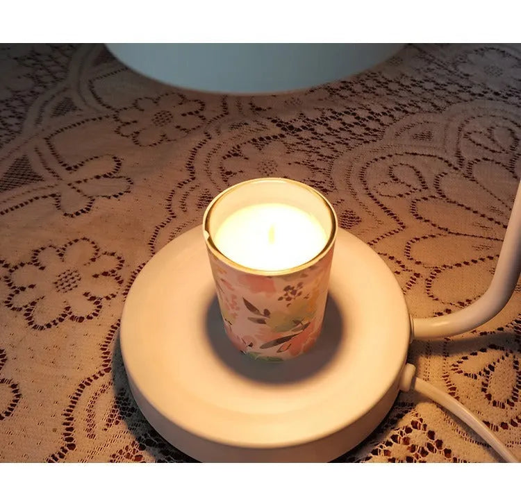 European-style metal aromatherapy wax melting lamp with dimmer switch and white finish