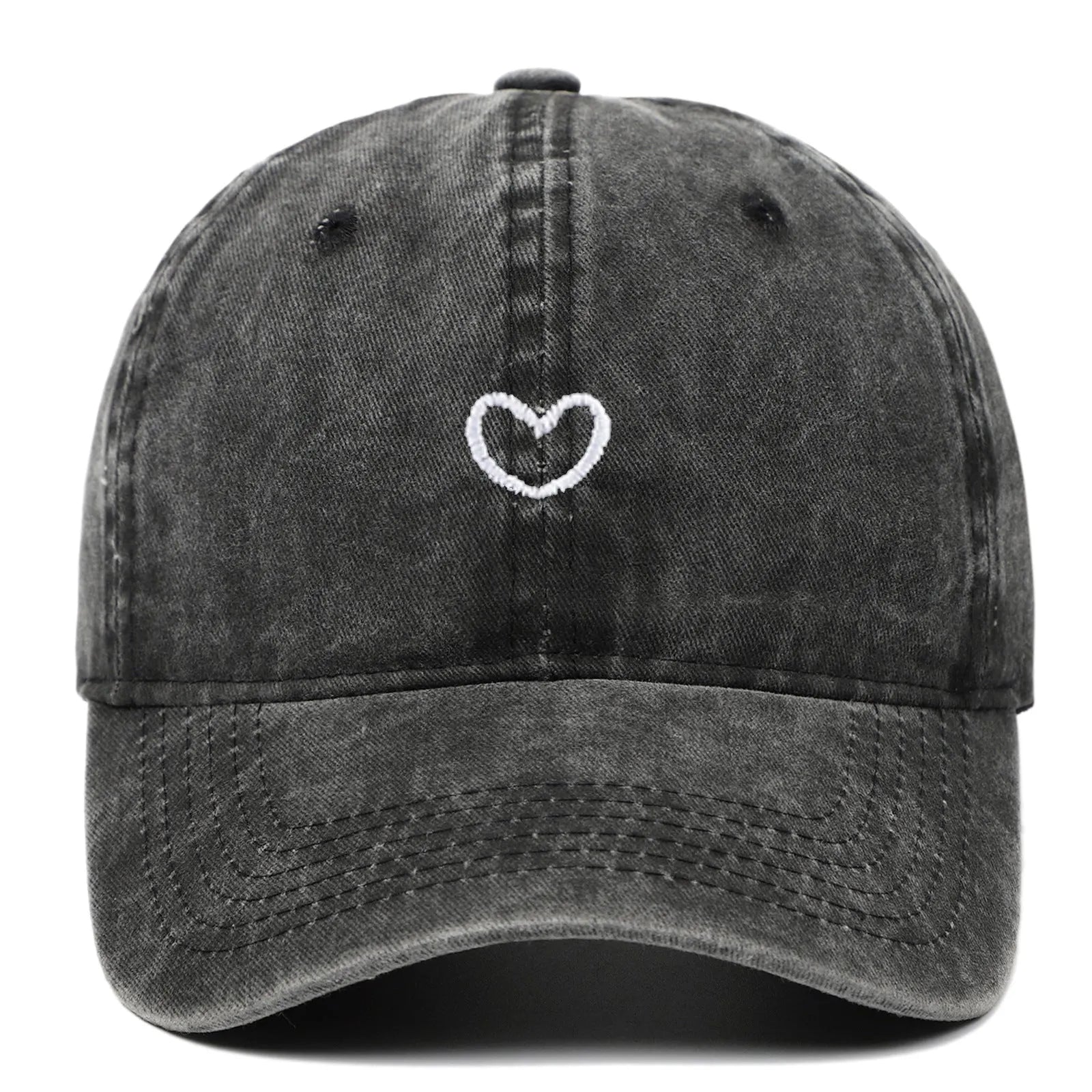 Cotton baseball cap with embroidered small love motif in adjustable size