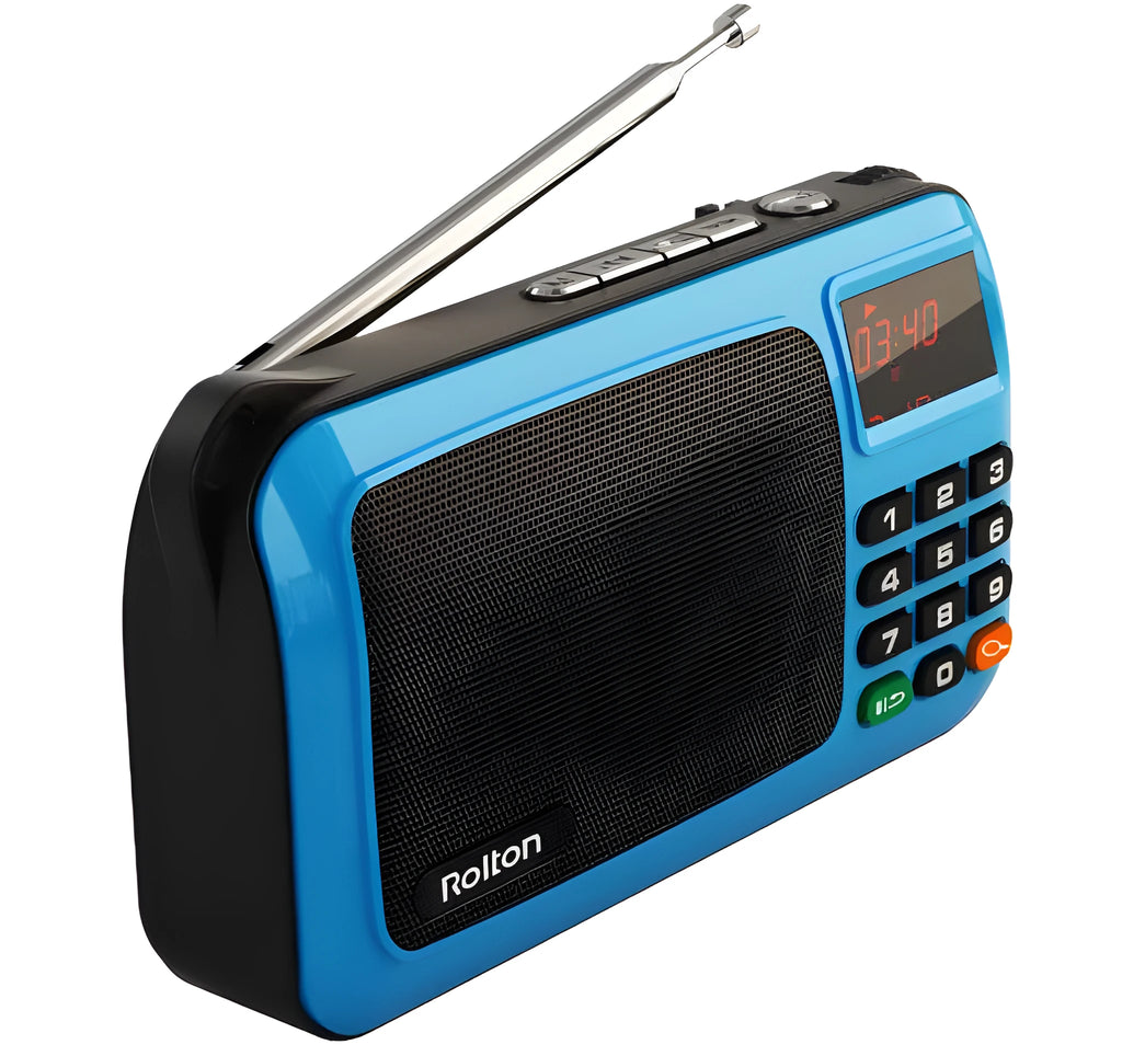 Rolton W405 portable FM radio speaker with MP3 player in compact design