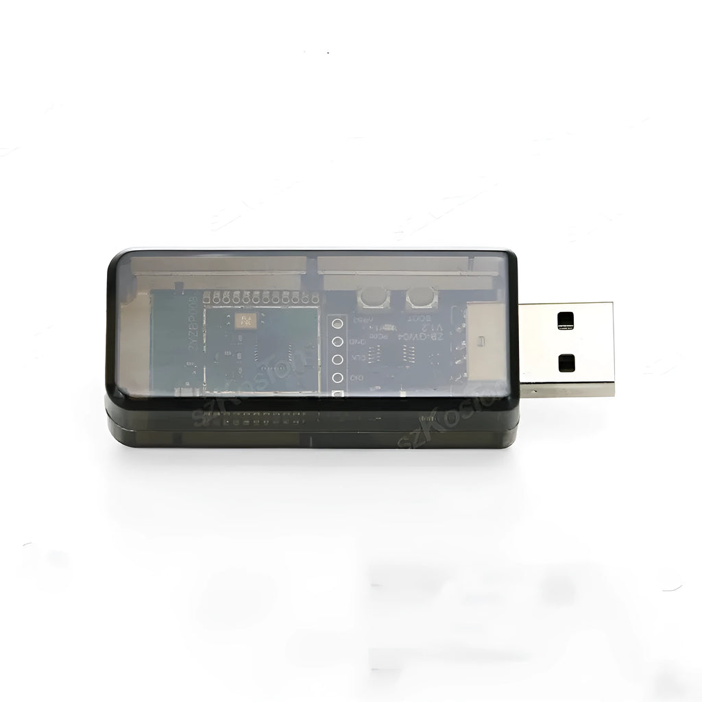Silicon Labs EFR32MG21 Zigbee USB dongle with plastic shell for Home Assistant.